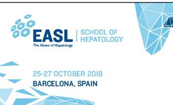 Jordi Gracia-Sancho y Mercedes Fernández,  directores de la EASL Basic School of Hepatology 2018